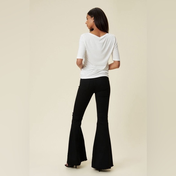 High Rise Distressed Ultra Flare Bell Bottom Jeans - Vibrant M.i.U - Picture 2 of 8